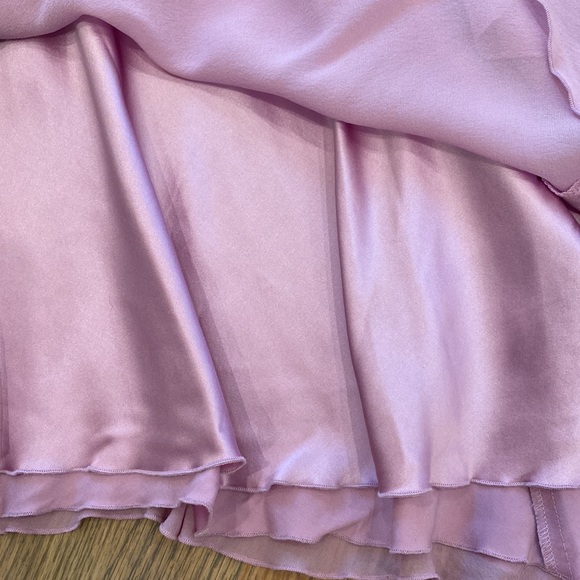 Bebe Lilac silk ruffle asymmetrical drop waist skirt - Picture 8 of 12